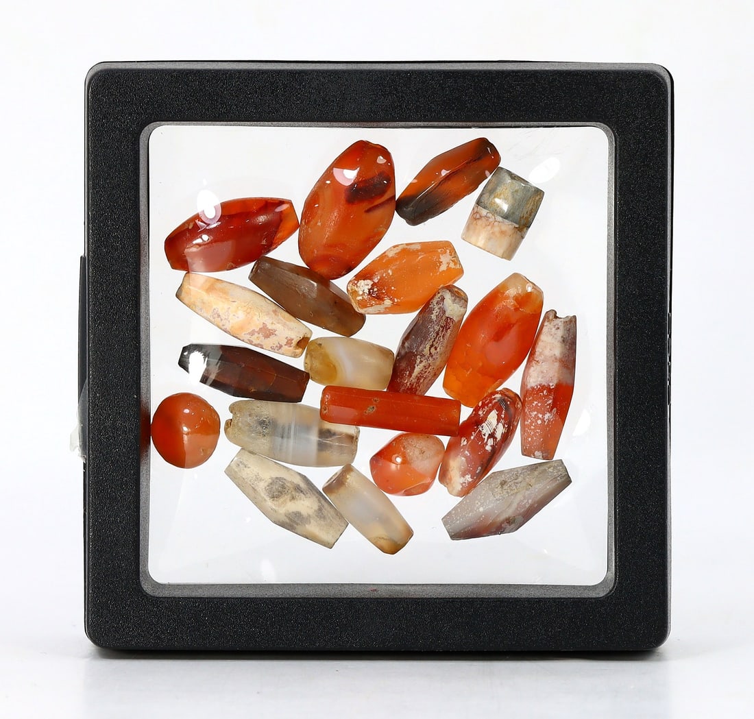 Collection of Ancient Western Asiatic Agatic Carnelian Beads (1 of 2)