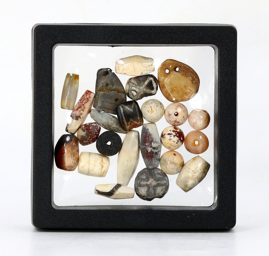 Collection of Ancient Western Asiatic Agatic Carnelian Beads (1 of 2)