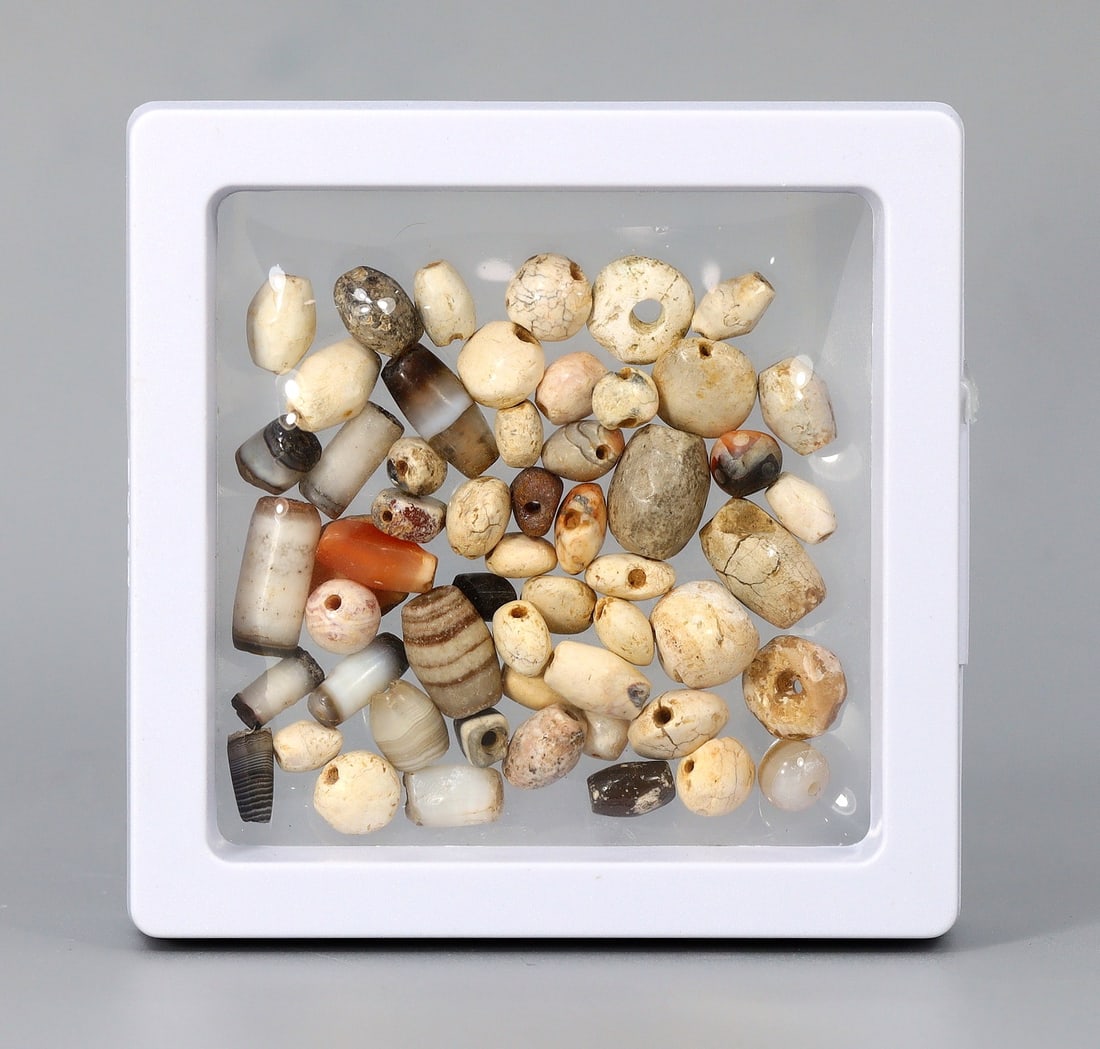 Collection of Ancient Western Asiatic Agatic Carnelian Beads (1 of 2)