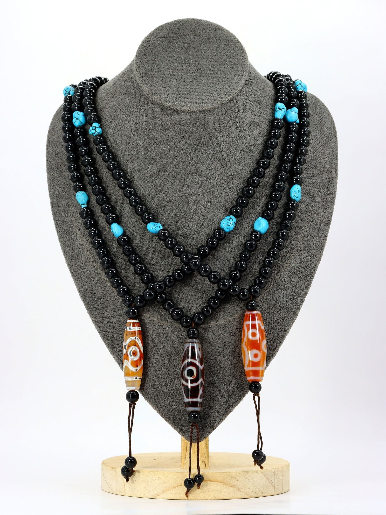 Three Set of Chinese Tibetan Eyed dzi Beads Necklaces (1 of 2)