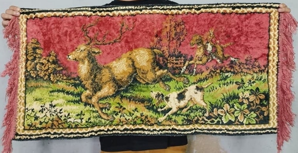 38"x18" Vintage Handmade Embroidered Tapestry & Wall Hanging (1 of 1)