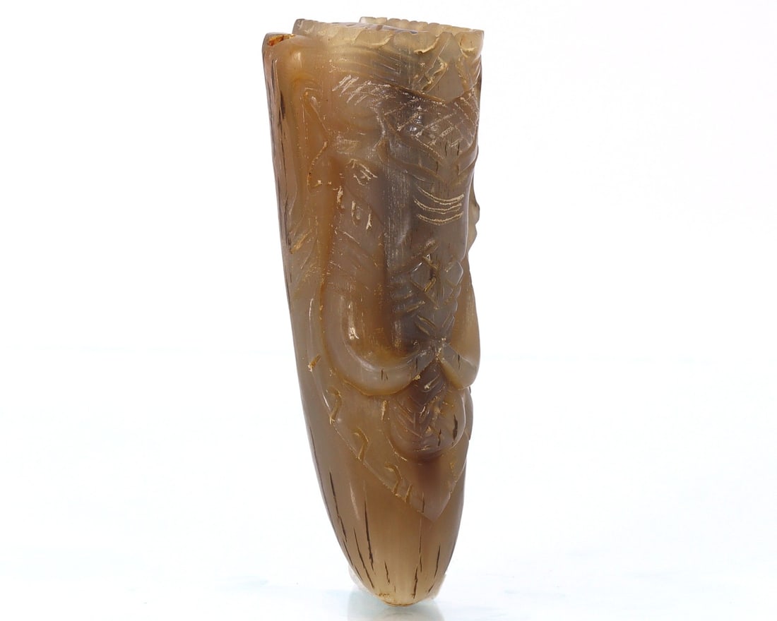 Asian Handmade Elephant Carving Ox Horn Carving Art Home Decoration (1 of 4)