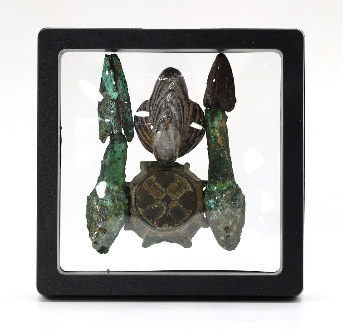 Collection of Ancient Roman Eygptian Antique Stone Carving & Bronze Arrowhead Artifacts (1 of 2)