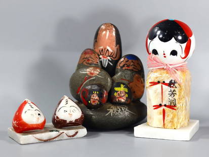 Collection of Vintage Japanese Kokeshi Doll Stone Figurine Gourd Kanji: 11x5.5cm Weight: 932 grams (Before Packing) A bargain hunter's, fixer-upper's, and pack-rat's dream come true! Our Ten2Go "warehouse" style auction presents over thousand lots in a fast-paced old-styl