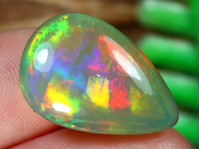 7.35Ct Natural Top Bright Pattern Loose Ethiopian Welo Opal Cabochon (1 of 4)