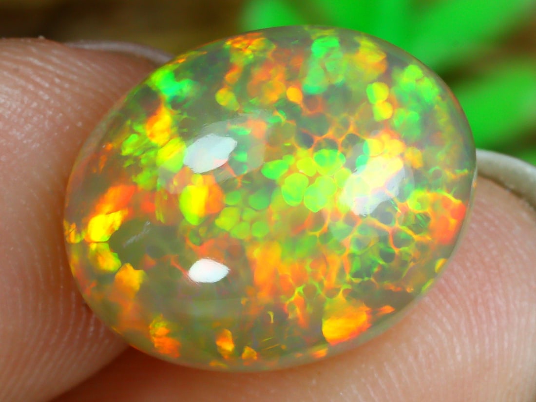 5.17Ct Natural Top Bright Pattern Loose Ethiopian Welo Opal Cabochon (1 of 6)