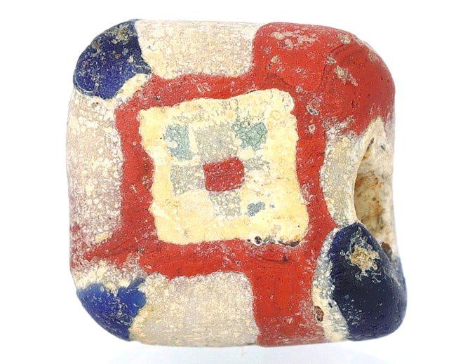 Ancient Viking Period Glass Bead With Checkerboard Pattern Art Glass Ancient Artifact (1 of 6)