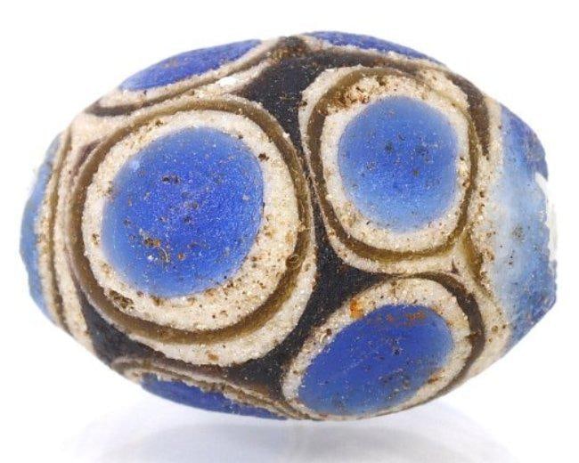 Ancient Western Asiatic Glass Bead With Stratified Eyes Art Glass Ancient Artifact (1 of 3)