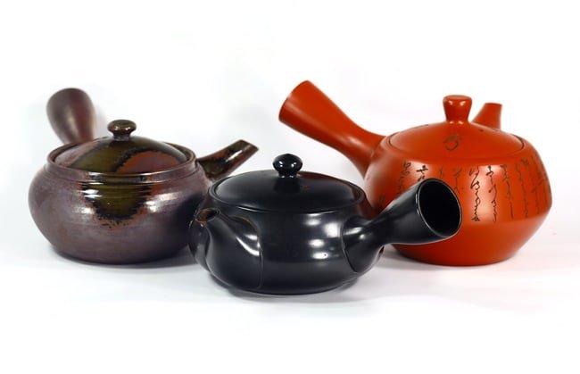 Collection of 3 Vintage Japanese Kyusu Ceramic Teapots (1 of 7)