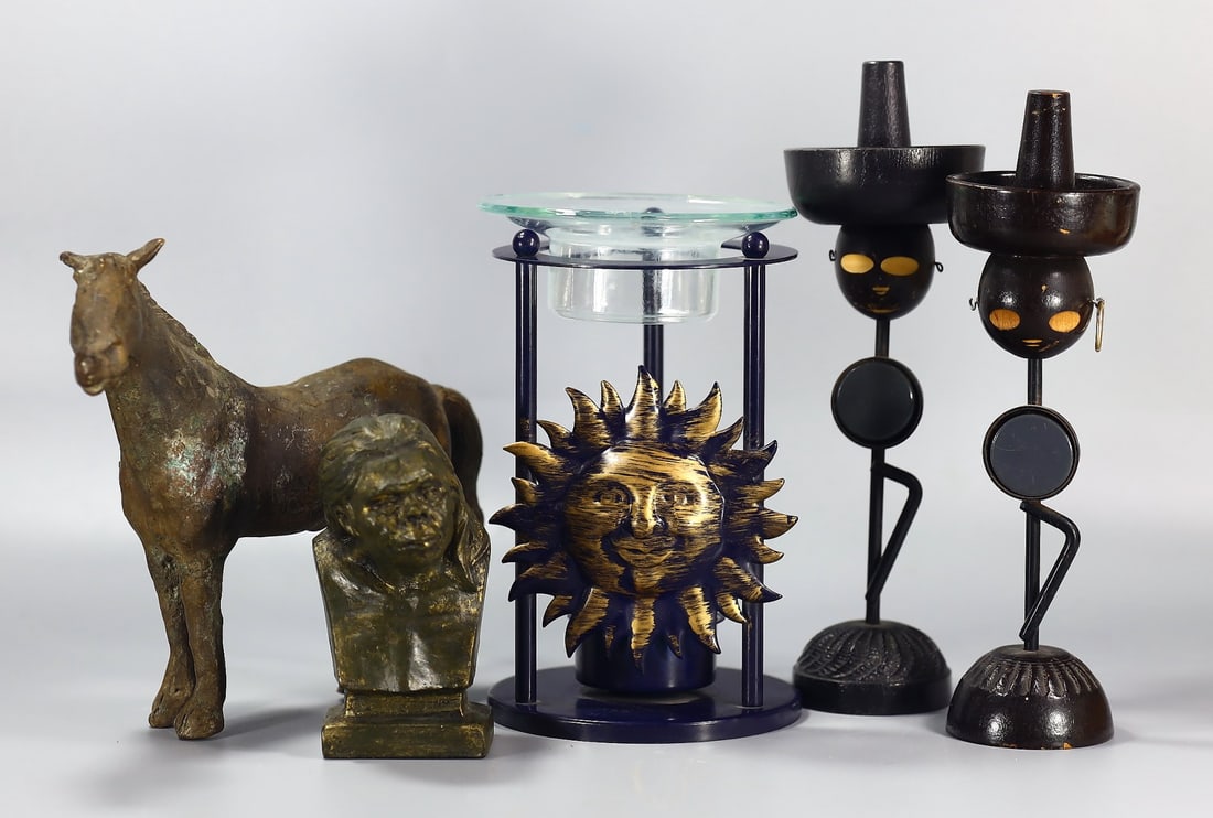 Collection of Brass Sculpture Figurine, Metal Candle Holder, Bottle Opener (1 of 3)