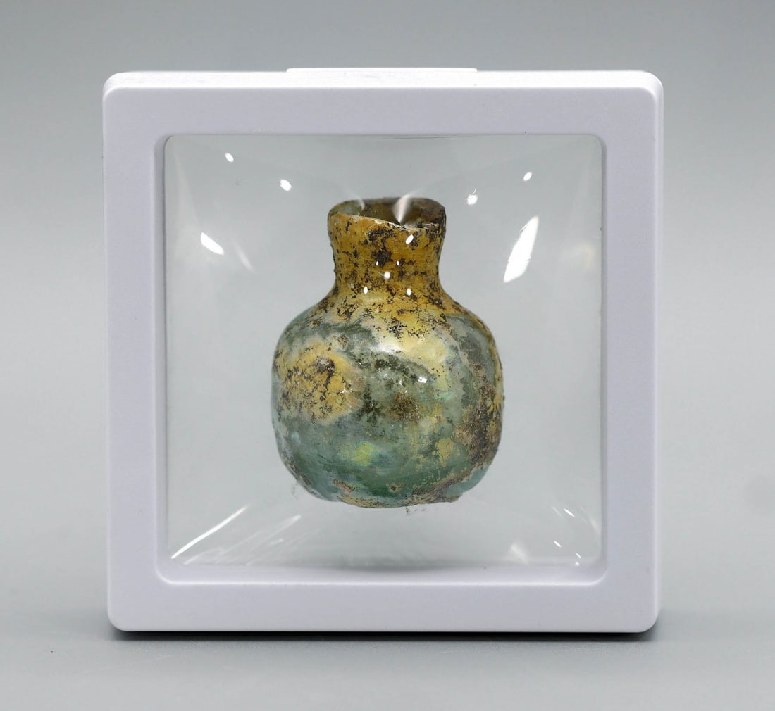 Ancient Western Asiatic Roman Glass Unguentarium Cup Art Antique (1 of 2)