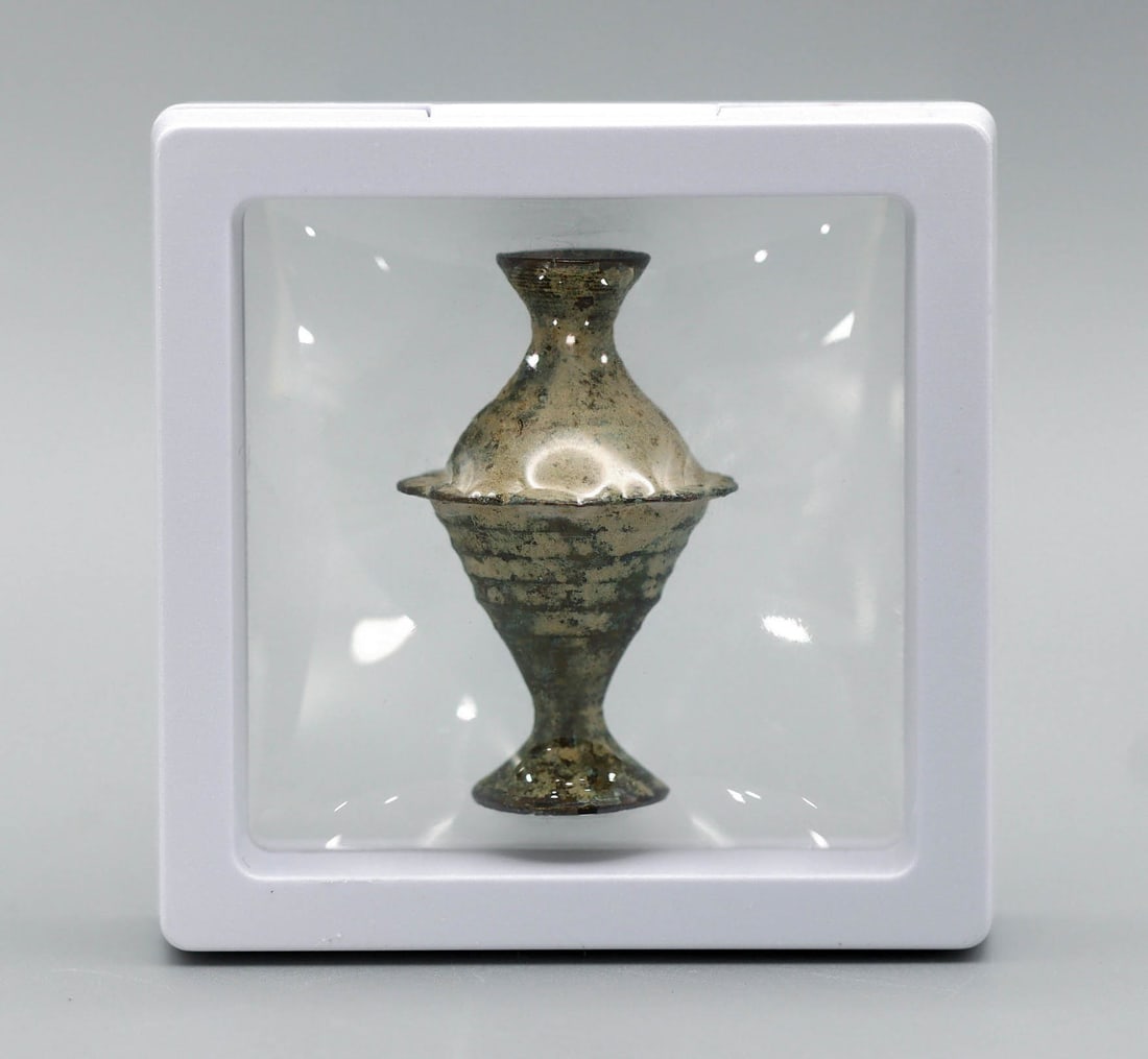 Ancient Western Asiatic Roman Bronze Unguentarium Cup Art Antique (1 of 2)