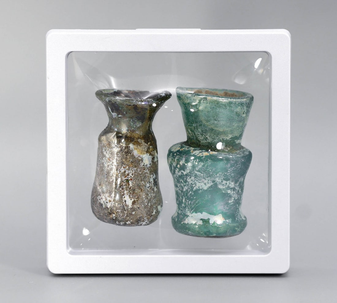 Ancient Western Asiatic Roman Glass Unguentarium Cup Art Antique (1 of 2)