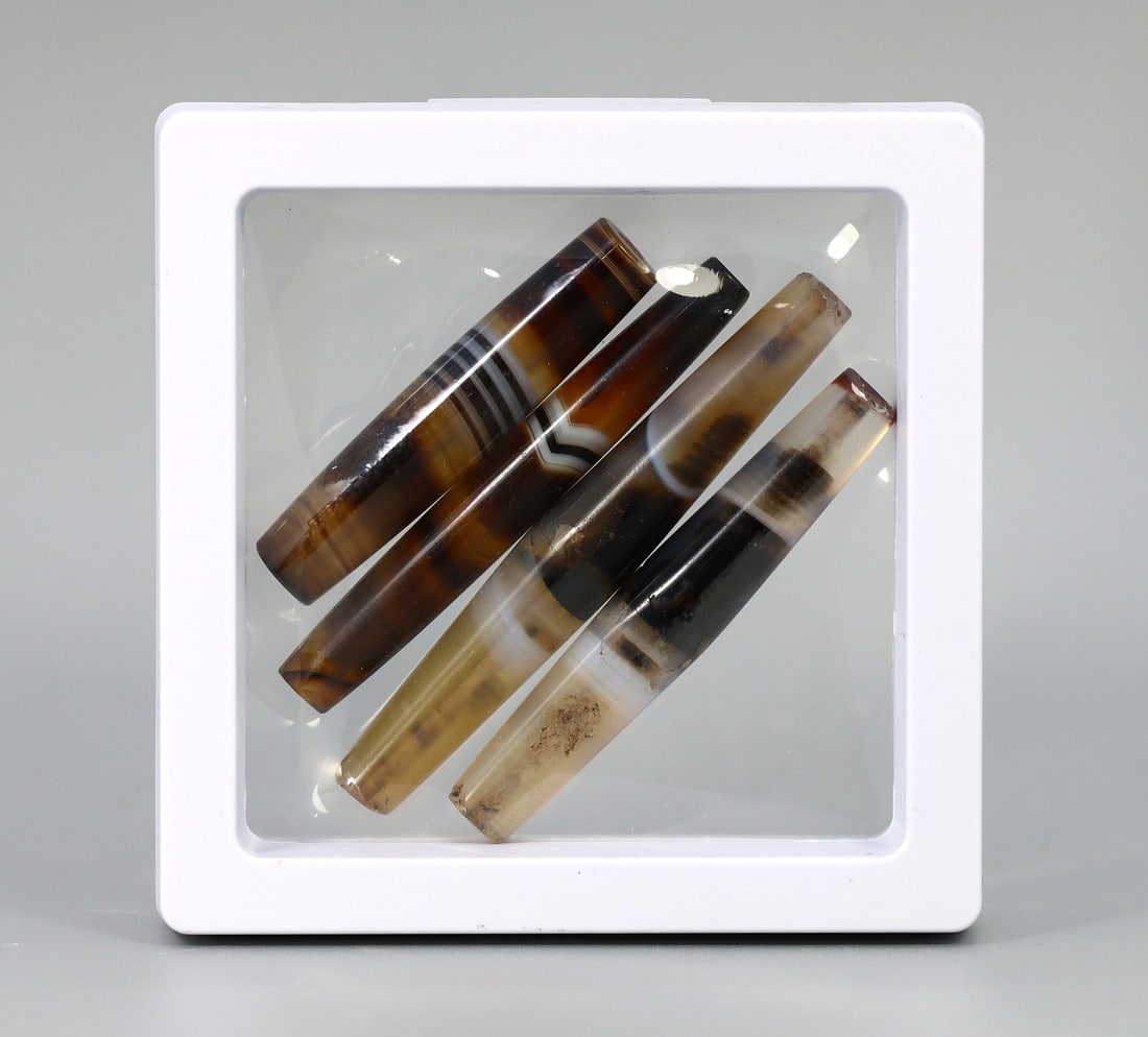 Collection of Ancient Tibetan Banded Agate Beads (1 of 2)