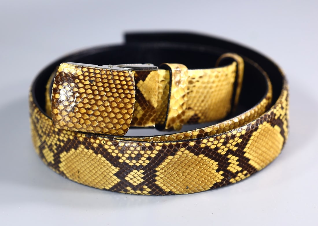 Vintage Genuine Python Snake Skin Leather Belt Used (1 of 5)