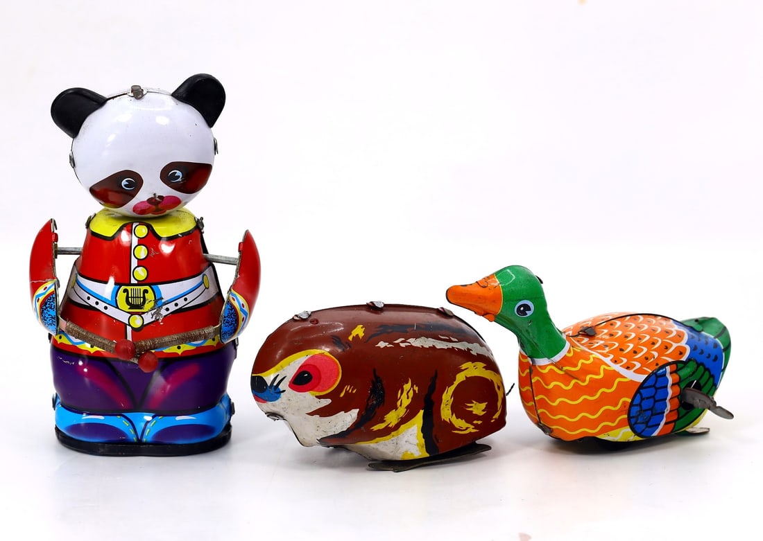 3 Vintage Tin Toy Animals Wind Up (1 of 3)