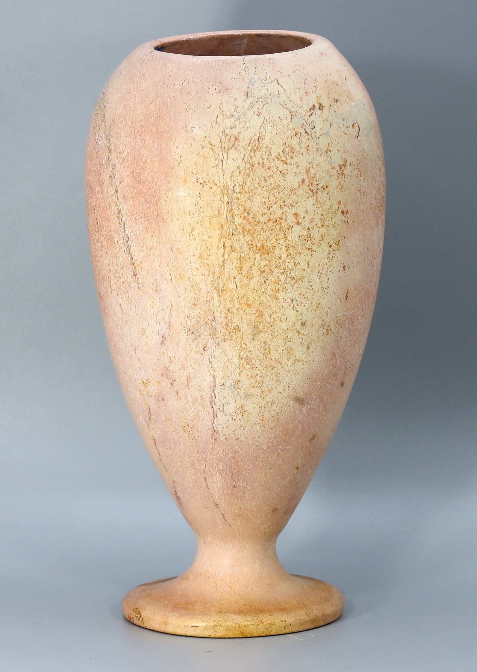 Vintage Japanese Orange Marble Carved Vase (1 of 4)