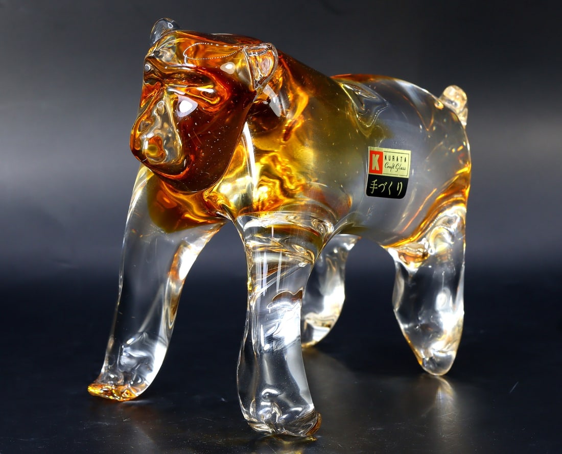 Artistic Monkey Art Glass Paperweight Sculpture Figurine (1 of 4)