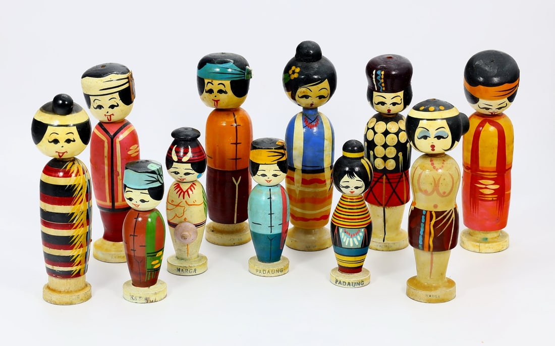 Collection of Vintage Bobble Heads Padaung Kayan Burma Myanmar (1 of 2)