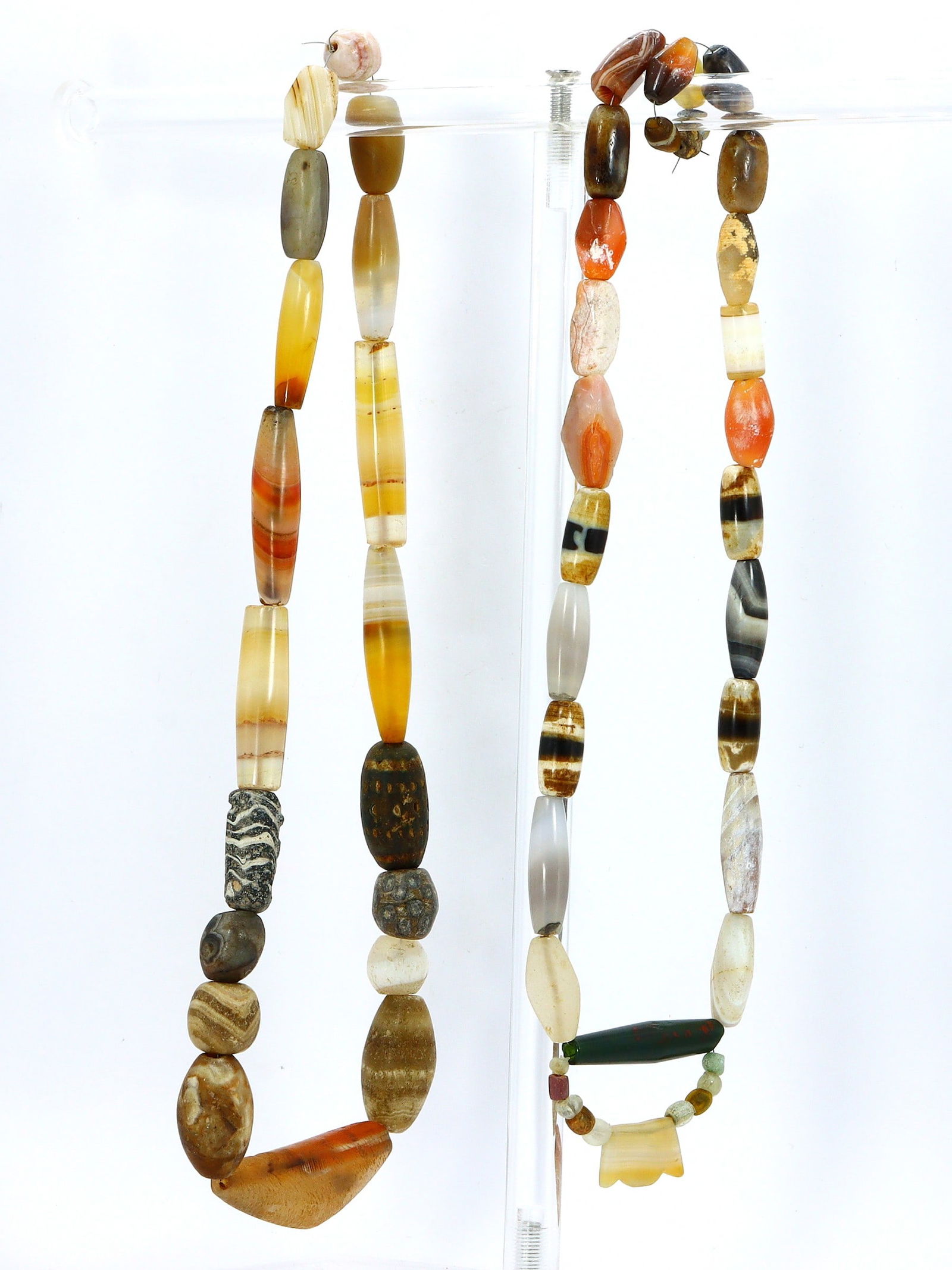 Set of Two Ancient Western Asiatic Agate Carnelian Beaded Necklace (1 of 2)