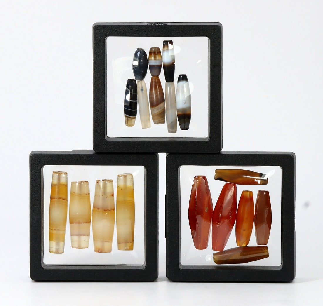 Collection of Ancient Western Asiatic Agatic Carnelian Beads (1 of 2)