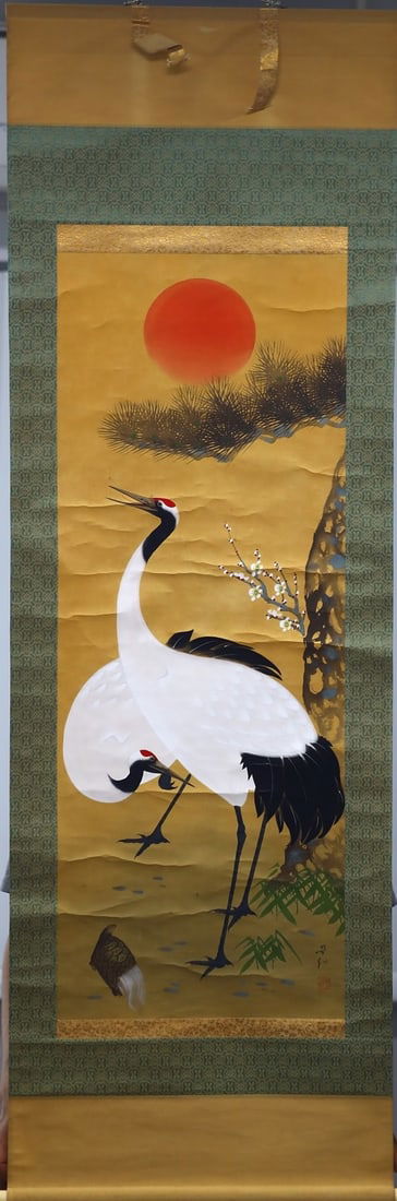 Vintage Japanese Scroll Painting Signed with Wooden Box (1 of 7)