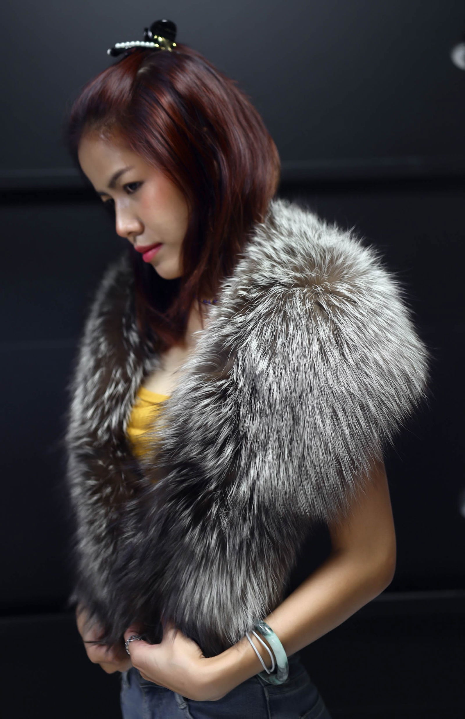 Real Genuine Stylish Silver Fox Fur Scarf Neck Warmer Collar Arianna Brand (1 of 8)