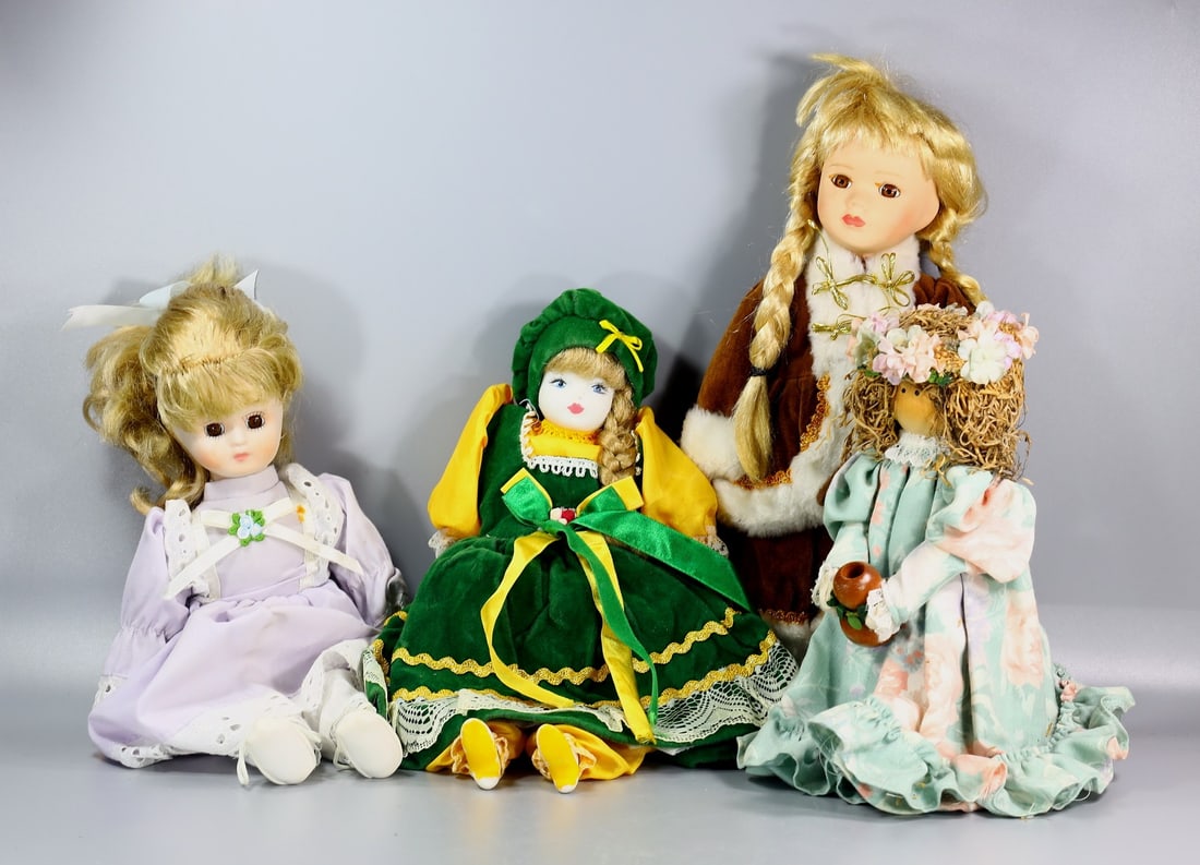 Collection of 4 Vintage Porcelain Doll Toys (1 of 4)