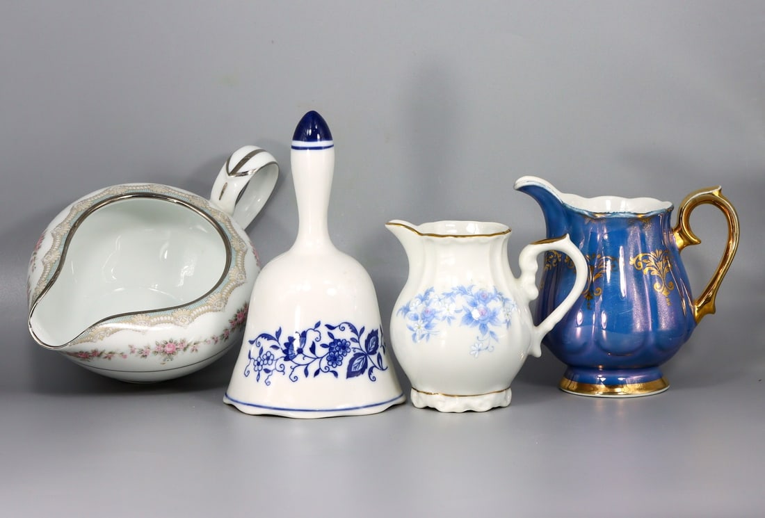 Collection of Four Porcelain Vintage Jugs and Dinner Bell Teapot and Jugs (1 of 3)