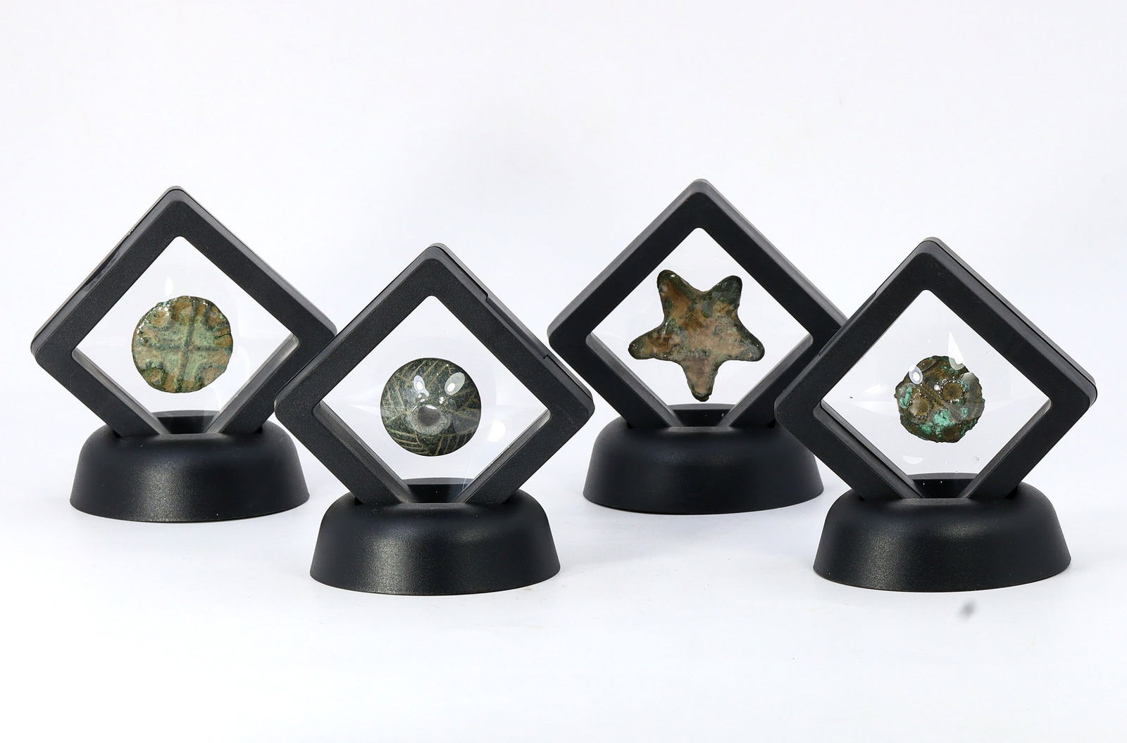 Collection of 4 Ancient Roman Bronze & Stone Artifact Carving Ornament (1 of 2)