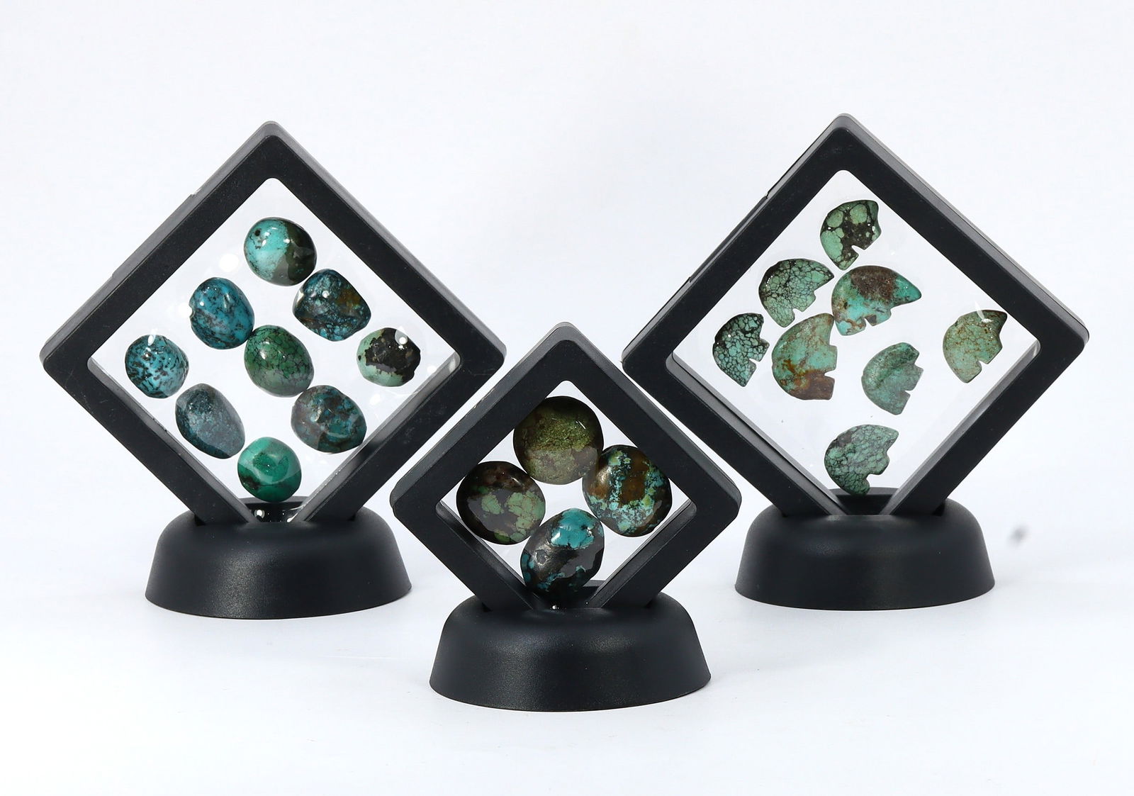 Collection Frame of Vintage Tibetan Old Chinese Turquoise Beads (1 of 2)