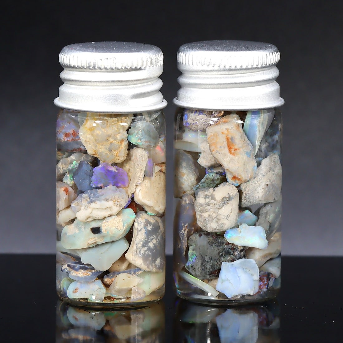 114Ct Collection of Australian Lightning Ridge Opal Rough Jar (1 of 2)