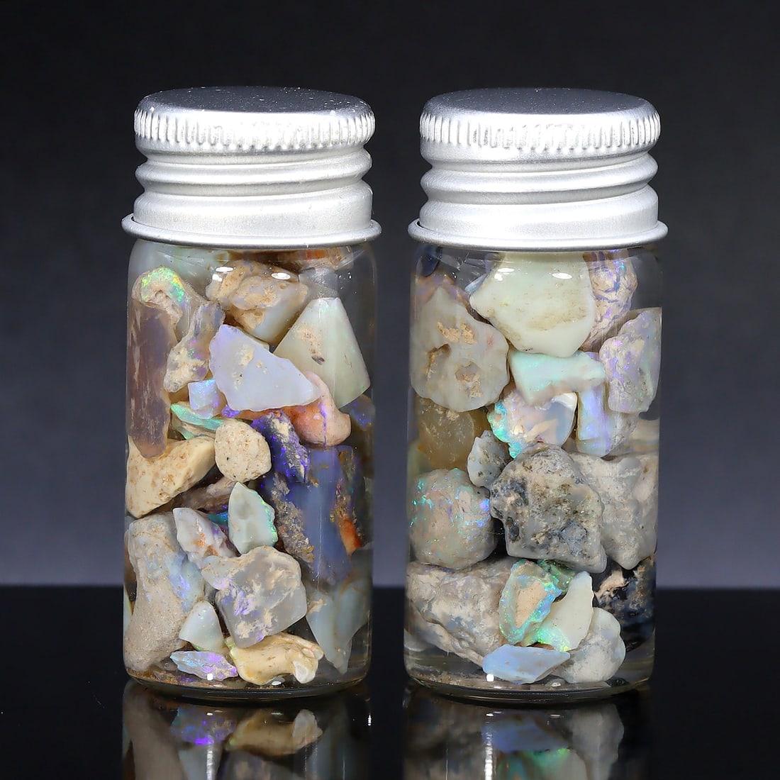 105Ct Collection of Australian Lightning Ridge Opal Rough Jar (1 of 2)
