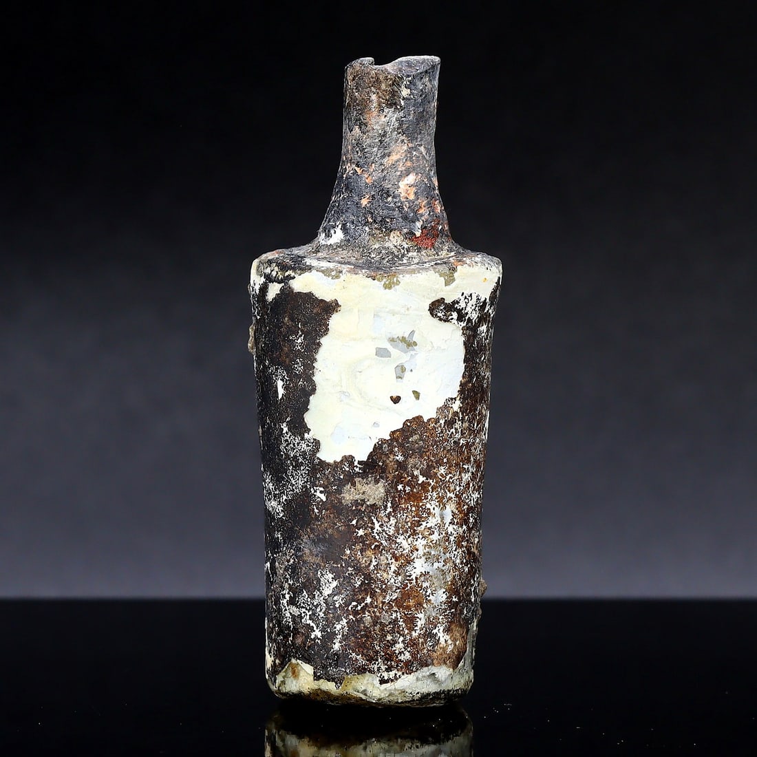 2.1" Inches Ancient Western Asiatic Roman Glass Unguentarium Flask Vessel Art Antique: 5.5x2cm Weight: 40 grams