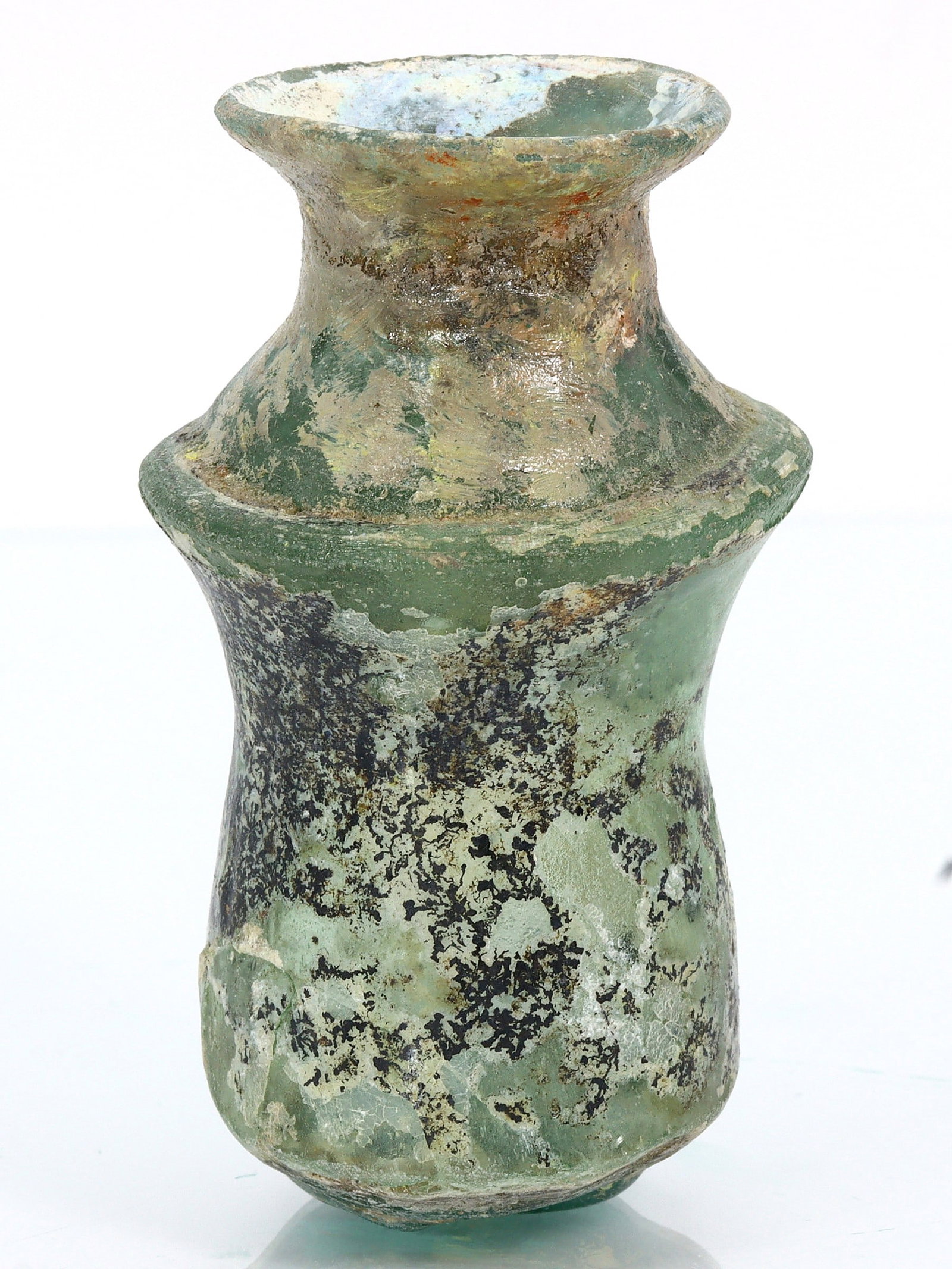 An Ancient Western Asiatic Roman Glass Unguentarium Bottle Art Antique: 2 23/64 Inches Weight: 65 grams