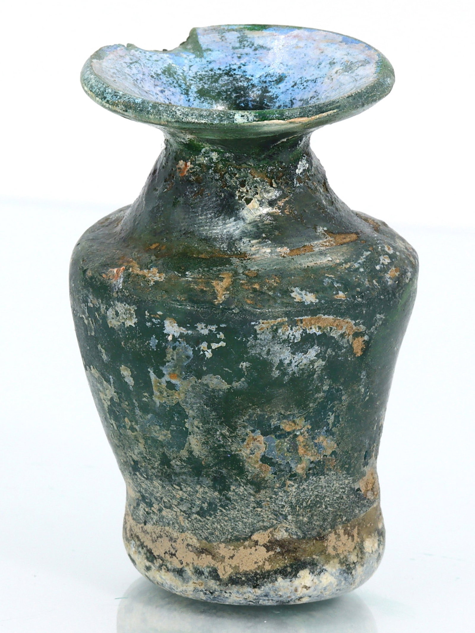 An Ancient Western Asiatic Roman Glass Unguentarium Bottle Art Antique: 2 61/64 Inches Weight: 67 grams