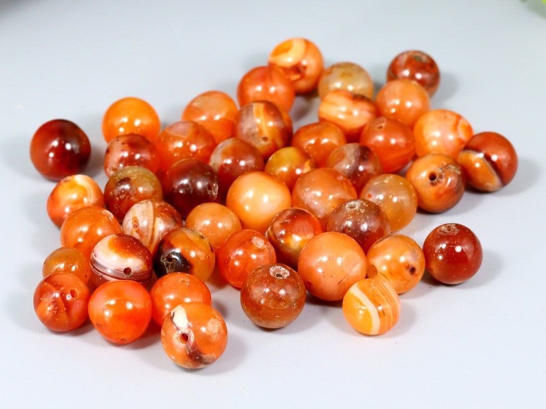Old Himalayan Ball Shaped Carnelian Beads Collection (1 of 2)