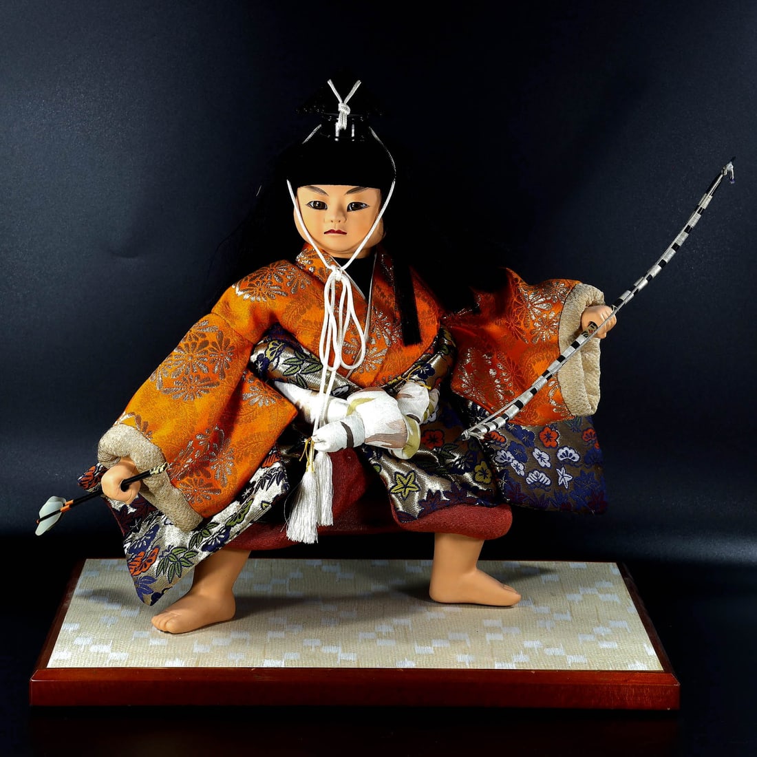 Vintage Japanese Samurai Warrior Figure Doll Ornate Silk Fabrics (1 of 2)