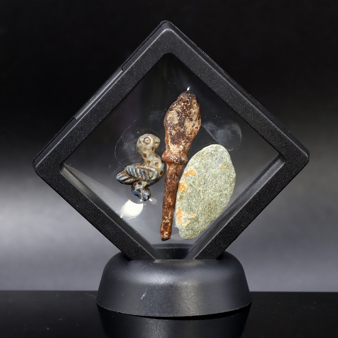 Collection of Ancient Roman Eygptian Antique Stone Carving & Bronze Arrowhead Artifacts (1 of 2)