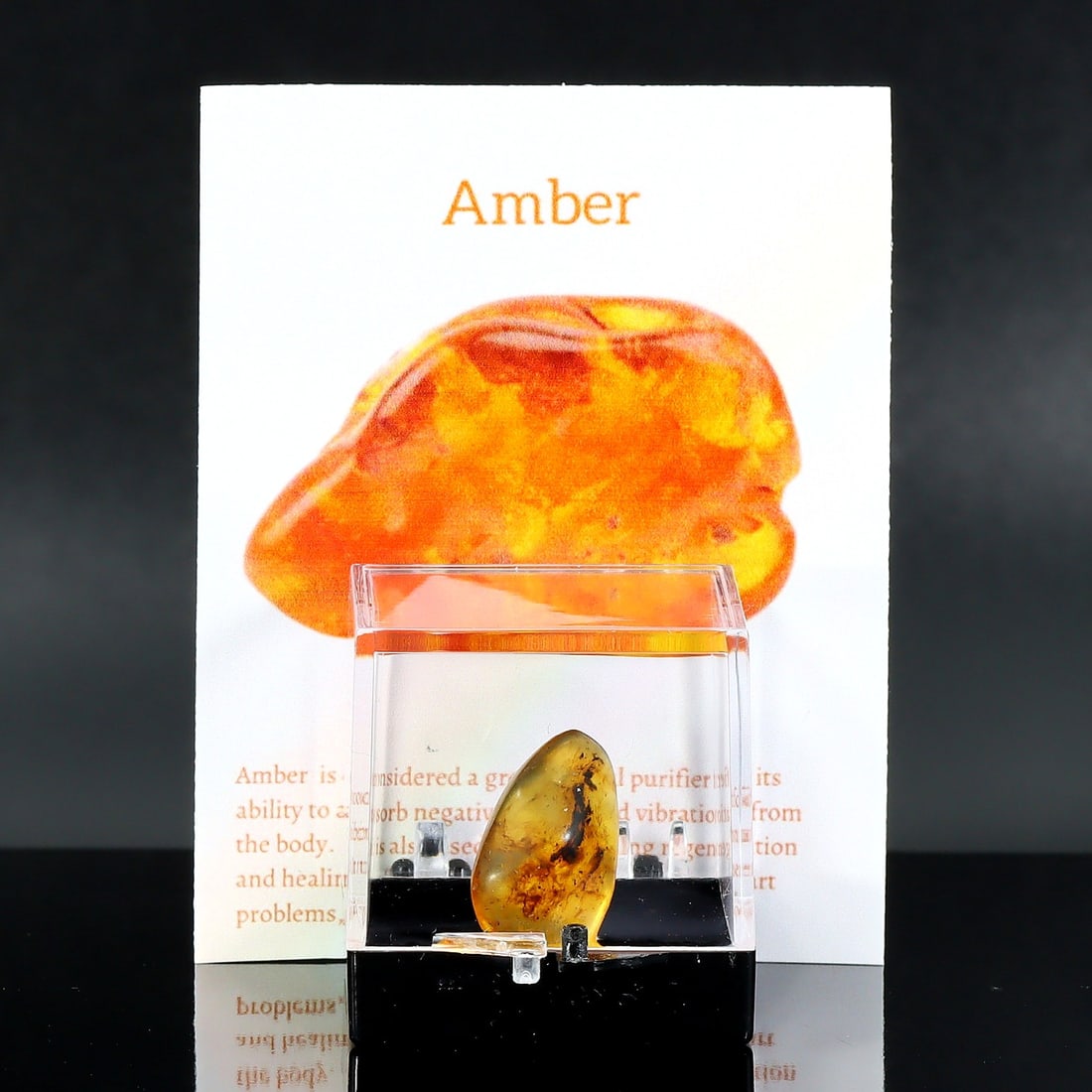 Collector Piece of Natural Baltic Red Amber Rough Specimen in Display Box (1 of 3)
