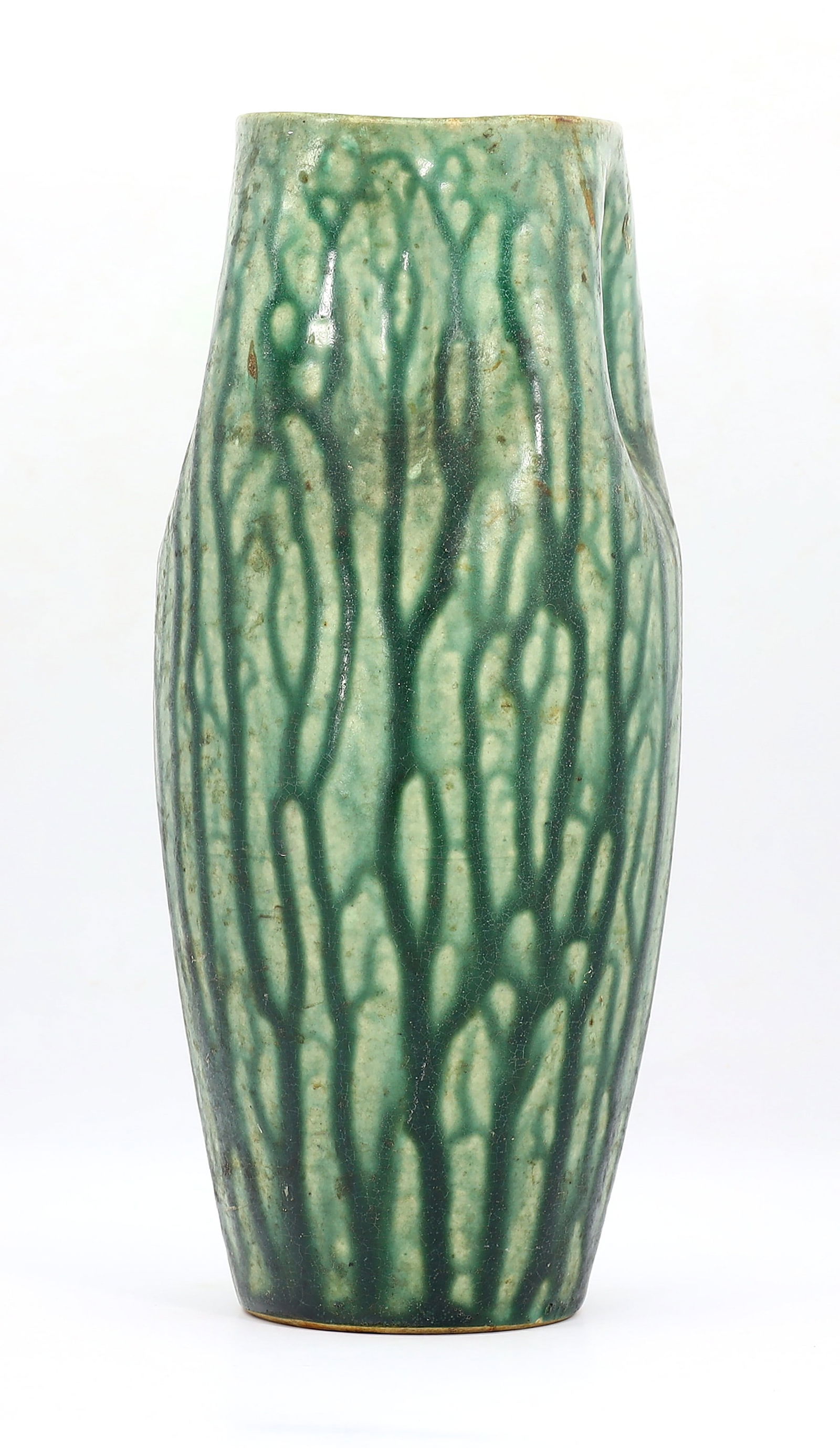 9" Watermelon Design Japanese Studio Signed Vase Pottery Ceramic Pottery Vase (1 of 4)