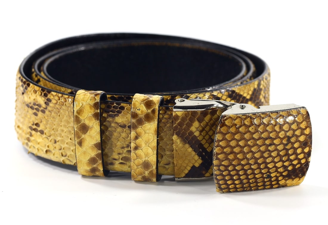 39" Inches Vintage Genuine Python Snake Skin Leather Belt Used (1 of 5)