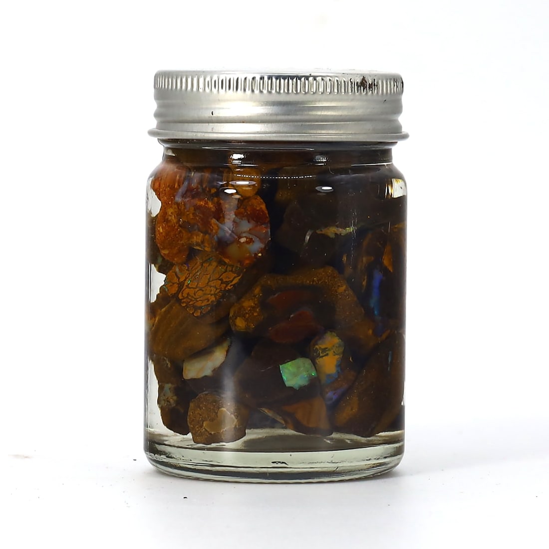 Collection Jar of Australian Rare Fossilized Boulder Opal Raw Rough (1 of 3)
