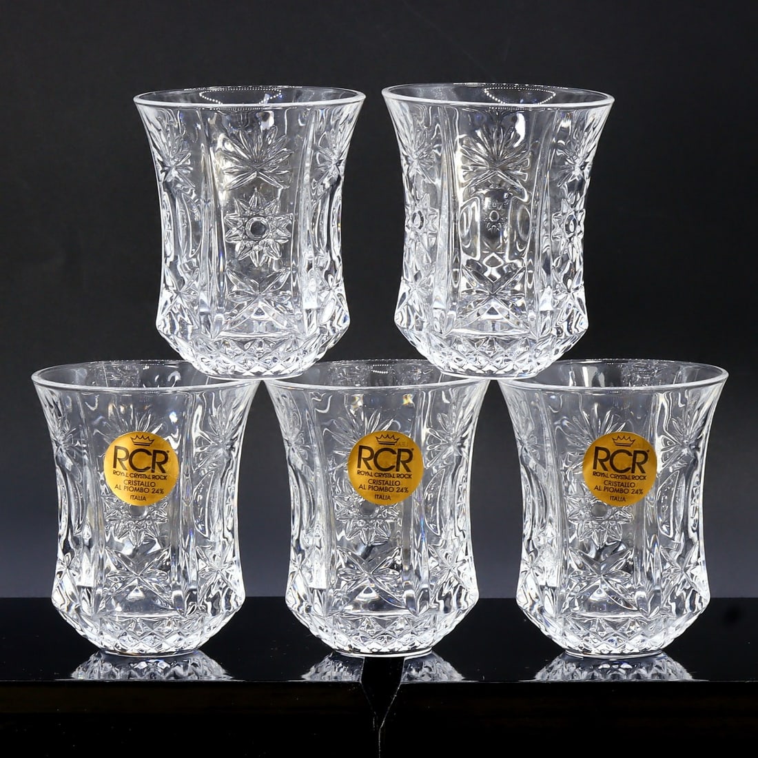 Set of 5 Italian RCR (Royal Crystal Rock) Cristalleria Crystal Glassware Collection (1 of 4)