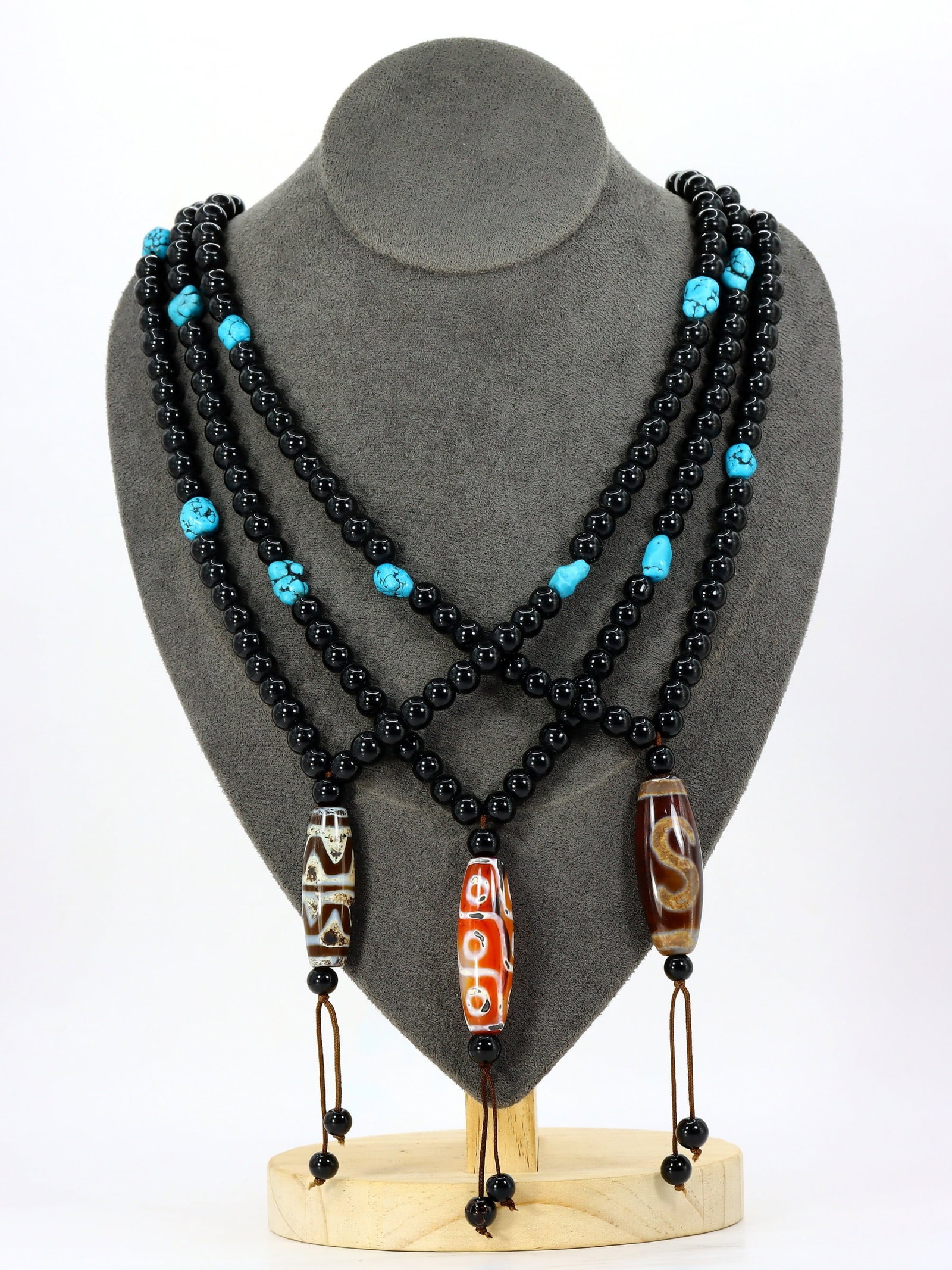 Three Set of Chinese Tibetan Eyed dzi Beads Necklaces (1 of 2)