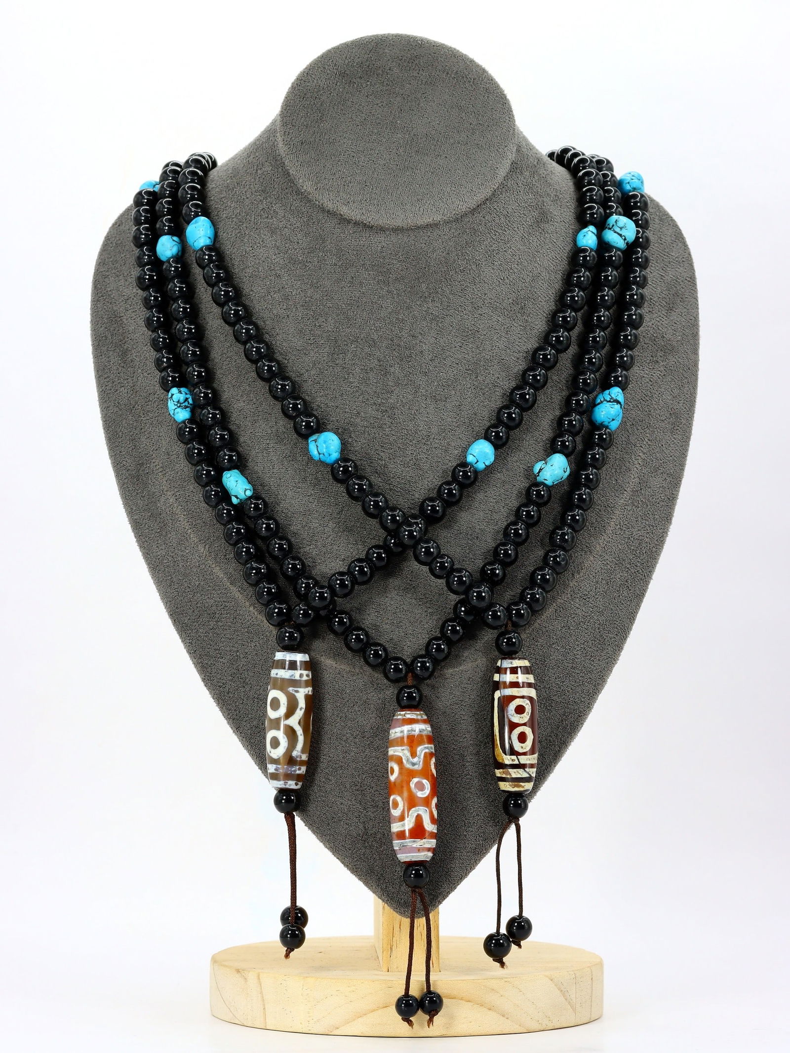 Three Set of Chinese Tibetan Eyed dzi Beads Necklaces (1 of 2)