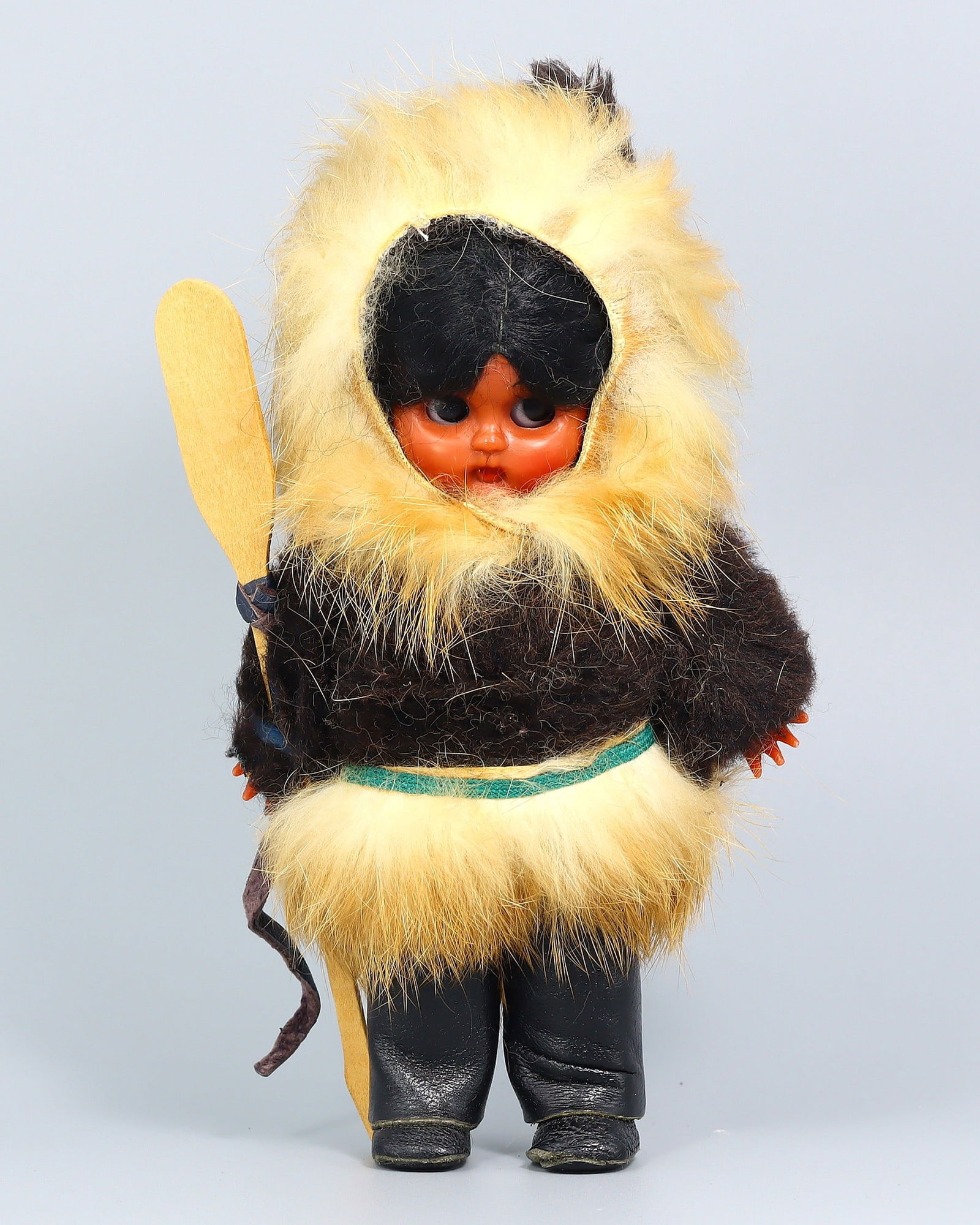 Vintage Eskimo Eyes Moving Rabbit Fur Coat Doll (1 of 2)