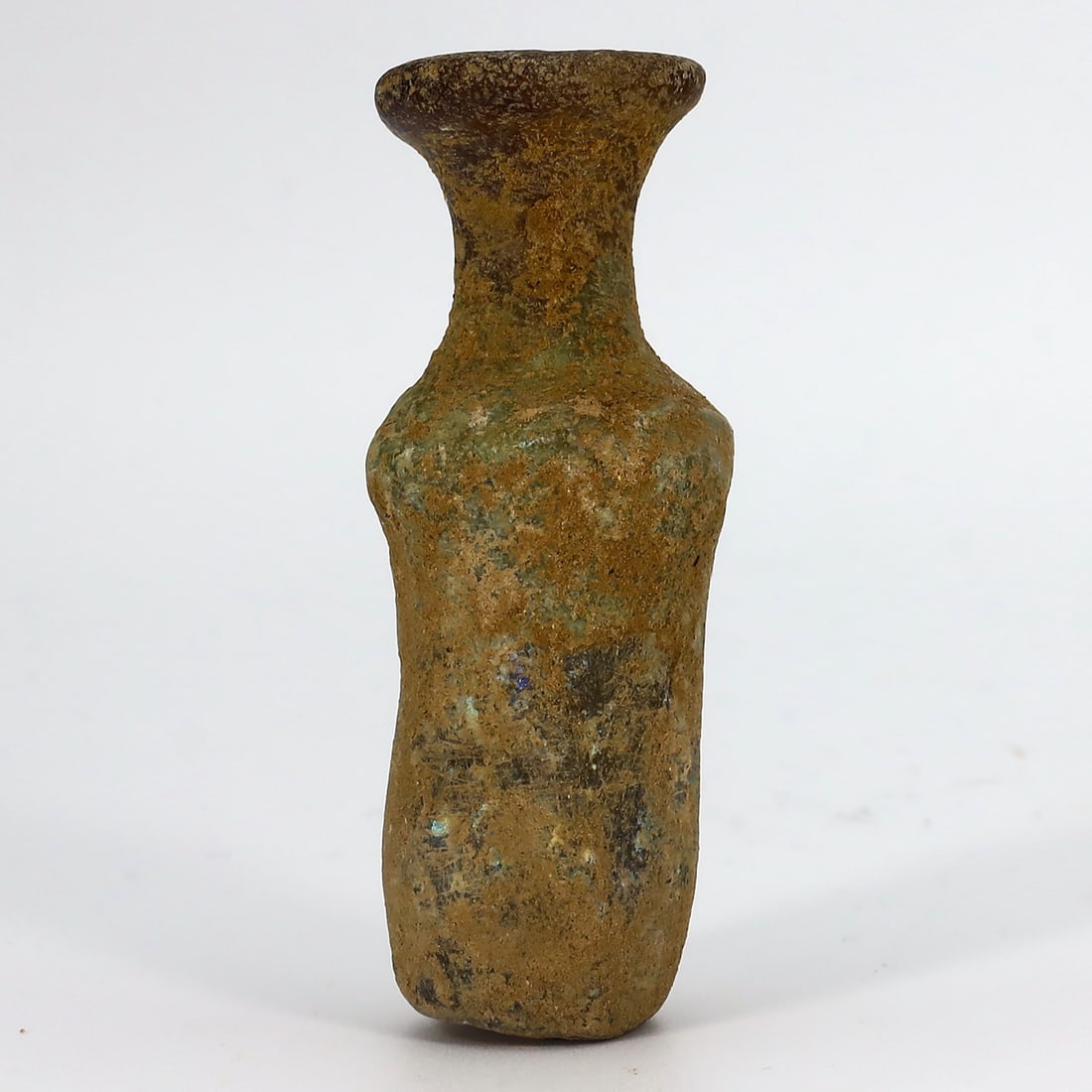 Ancient Western Asiatic Roman Glass Unguentarium Bottle Art Antique: 5.5x2cm Weight: 46 grams