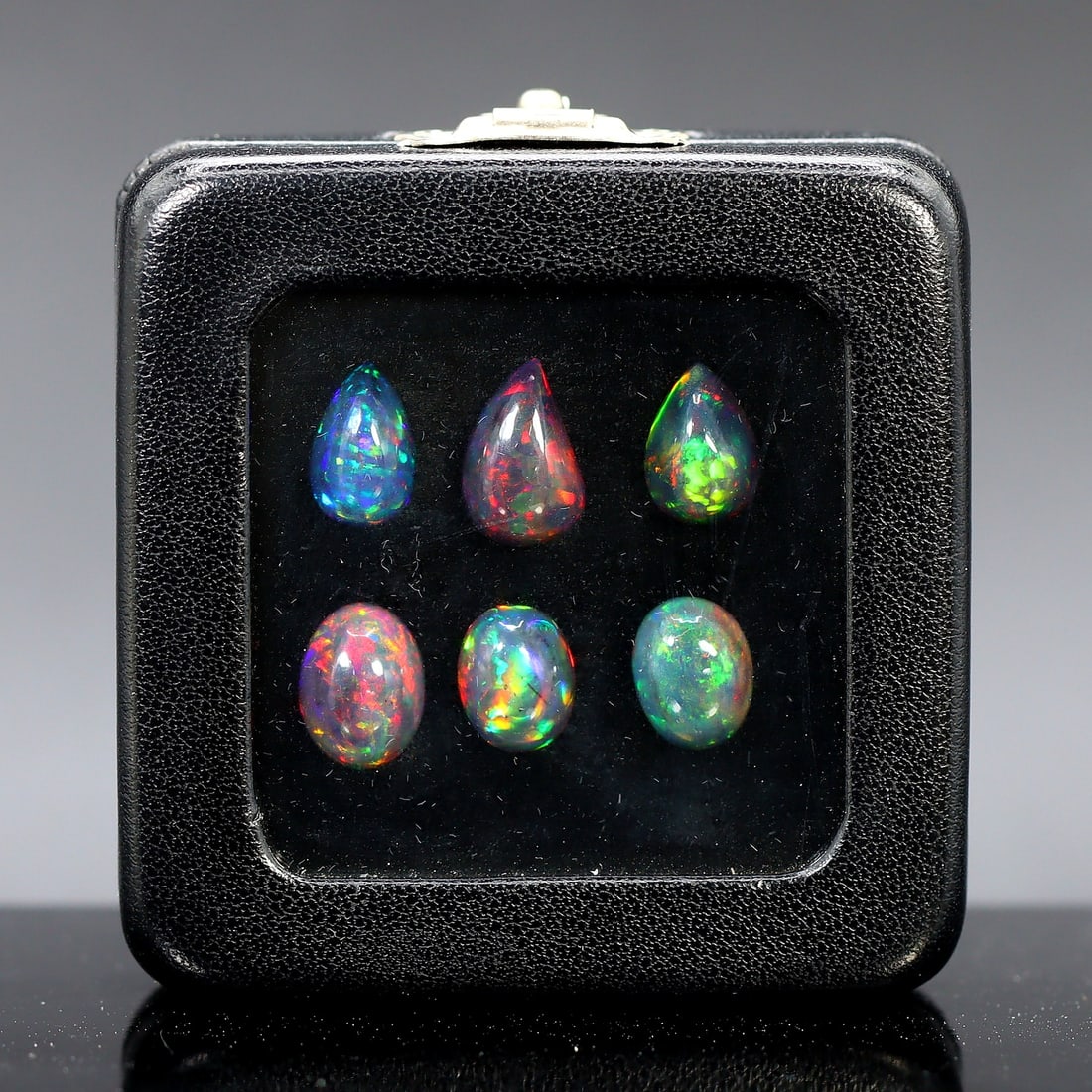 12.5Ct Natural Ethiopian Welo Black Smoke Opal Box Lot (1 of 2)