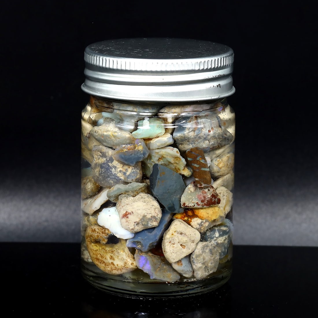 250Ct Collection of Australian Lightning Ridge Opal Rough Jar (1 of 2)